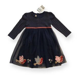 NWT JoJo Maman Bébé Navy Robin Party Dress